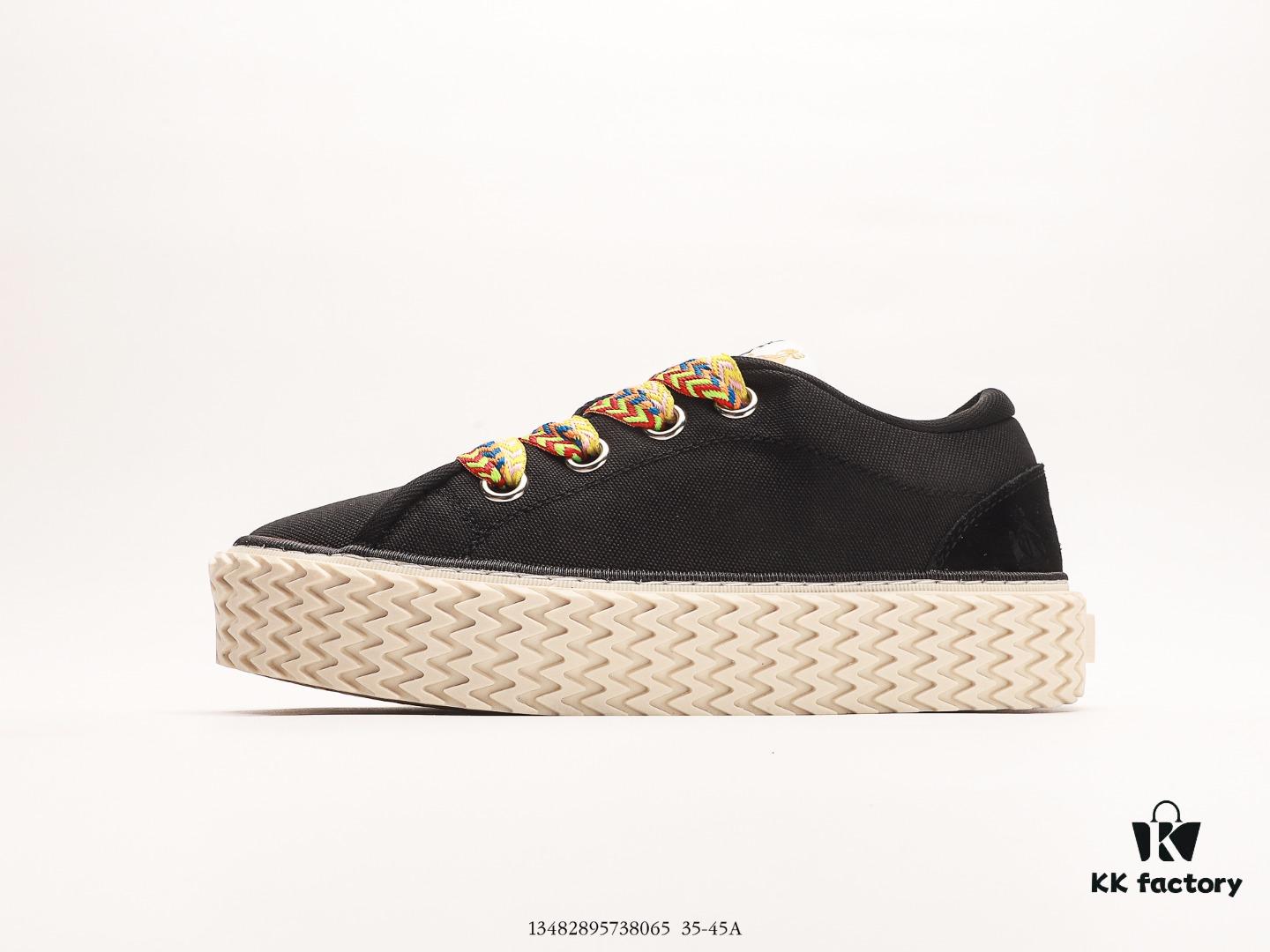 6930ee076e68136f4d9b3641 Lanvin Cotton Canvas Curbies Low-Top Sneakers, Street Attendant Collection, Retro Style Casual Sports Shoes with Wide Laces