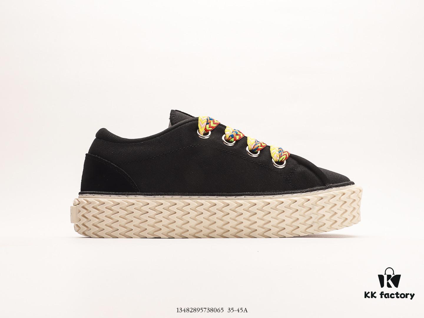 6930ee086e68136f4d9b3643 Lanvin Cotton Canvas Curbies Low-Top Sneakers, Street Attendant Collection, Retro Style Casual Sports Shoes with Wide Laces