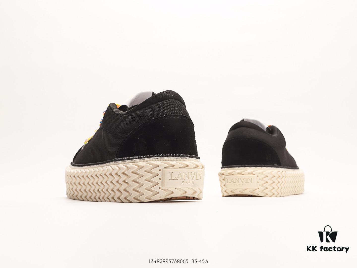 6930ee086e68136f4d9b3647 Lanvin Cotton Canvas Curbies Low-Top Sneakers, Street Attendant Collection, Retro Style Casual Sports Shoes with Wide Laces