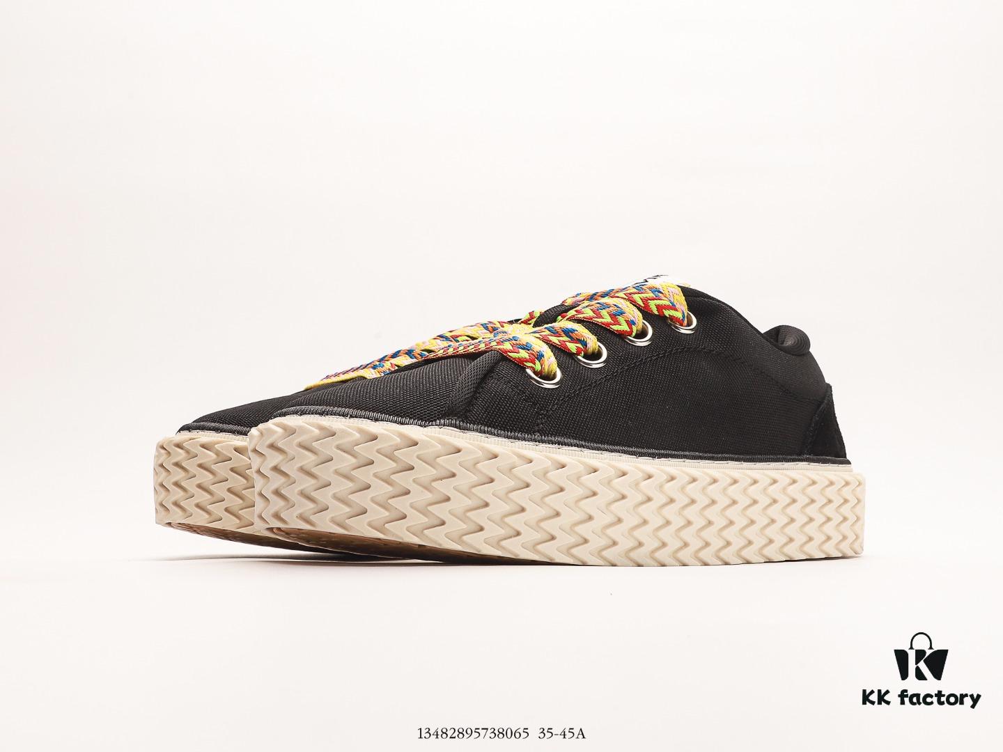 6930ee096e68136f4d9b3649 Lanvin Cotton Canvas Curbies Low-Top Sneakers, Street Attendant Collection, Retro Style Casual Sports Shoes with Wide Laces