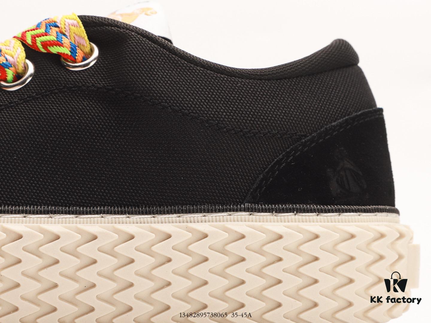 6930ee0a6e68136f4d9b364a Lanvin Cotton Canvas Curbies Low-Top Sneakers, Street Attendant Collection, Retro Style Casual Sports Shoes with Wide Laces