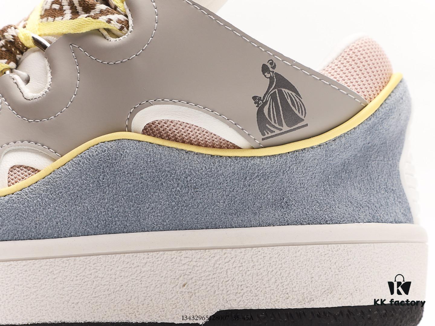 6930ee1a6e68136f4d9b3661 Lanvin Leather Curb Sneakers Bread Shoes Inspired by 90s Athletic Footwear, Made from Calfskin, Suede, and Mesh Fabric, Original Mold Hardware Buckle, Authentic Dual-Color TPU Outsole
