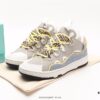 6930ee1c6e68136f4d9b3666 Lanvin Leather Curb Sneakers Bread Shoes Inspired by 90s Athletic Footwear, Made from Calfskin, Suede, and Mesh Fabric, Original Mold Hardware Buckle, Authentic Dual-Color TPU Outsole