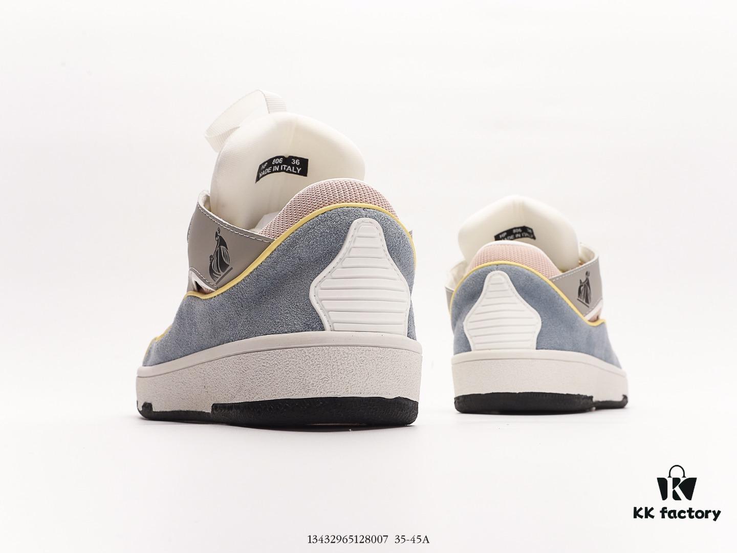 6930ee2d6e68136f4d9b3682 Lanvin Leather Curb Sneakers Bread Shoes Inspired by 90s Athletic Footwear, Made from Calfskin, Suede, and Mesh Fabric, Original Mold Hardware Buckle, Authentic Dual-Color TPU Outsole