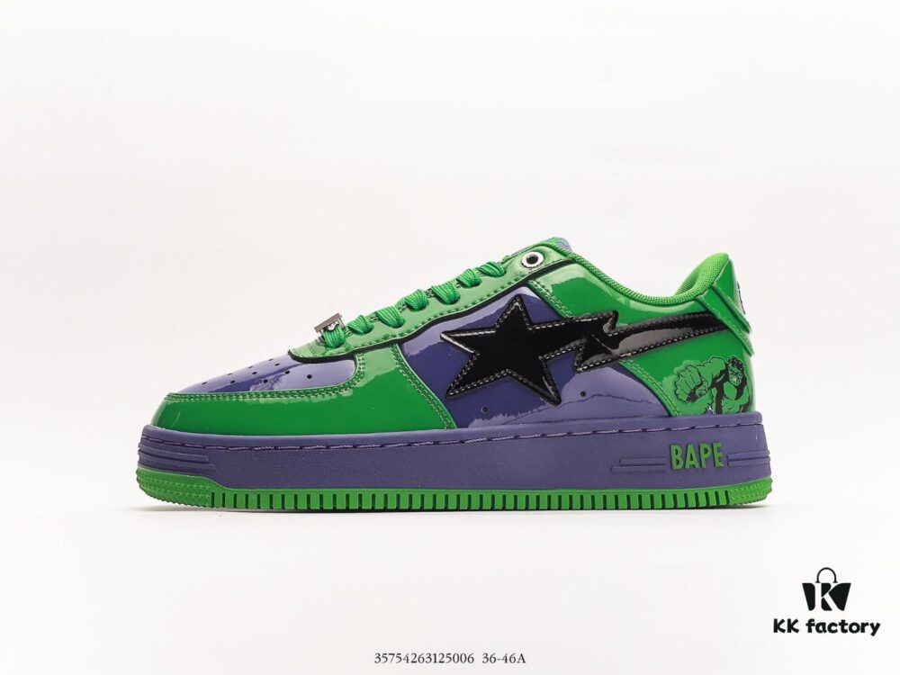 6930eee66e68136f4d9b37b4 APESTA Low Marvel x BapeSTA Collaboration Fashion Sneakers with Classic Ape Head Design, Full Original Version, Sea Glass Insole, Full-Length Air Cushion, Exclusive Transparent Shoe Box and Matching Shopping Bag