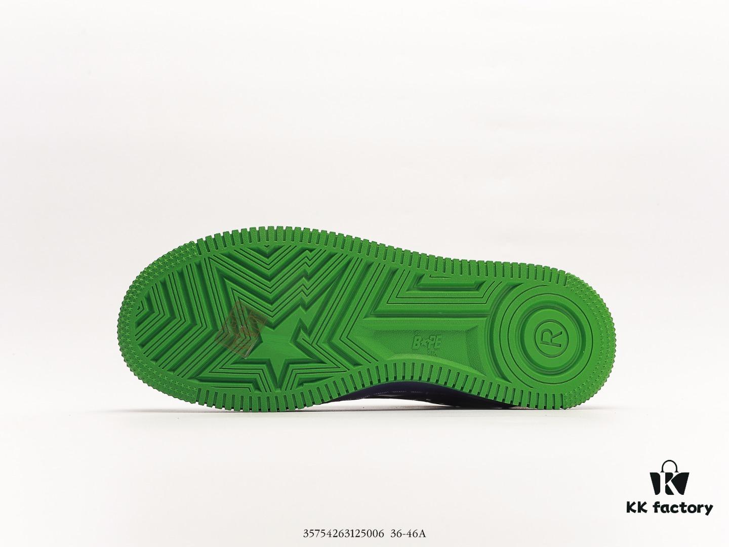 APESTA Low Marvel x BapeSTA Collaboration Fashion Sneakers with Classic Ape Head Design, Full Original Version, Sea Glass Insole, Full-Length Air Cushion, Exclusive Transparent Shoe Box and Matching Shopping Bag