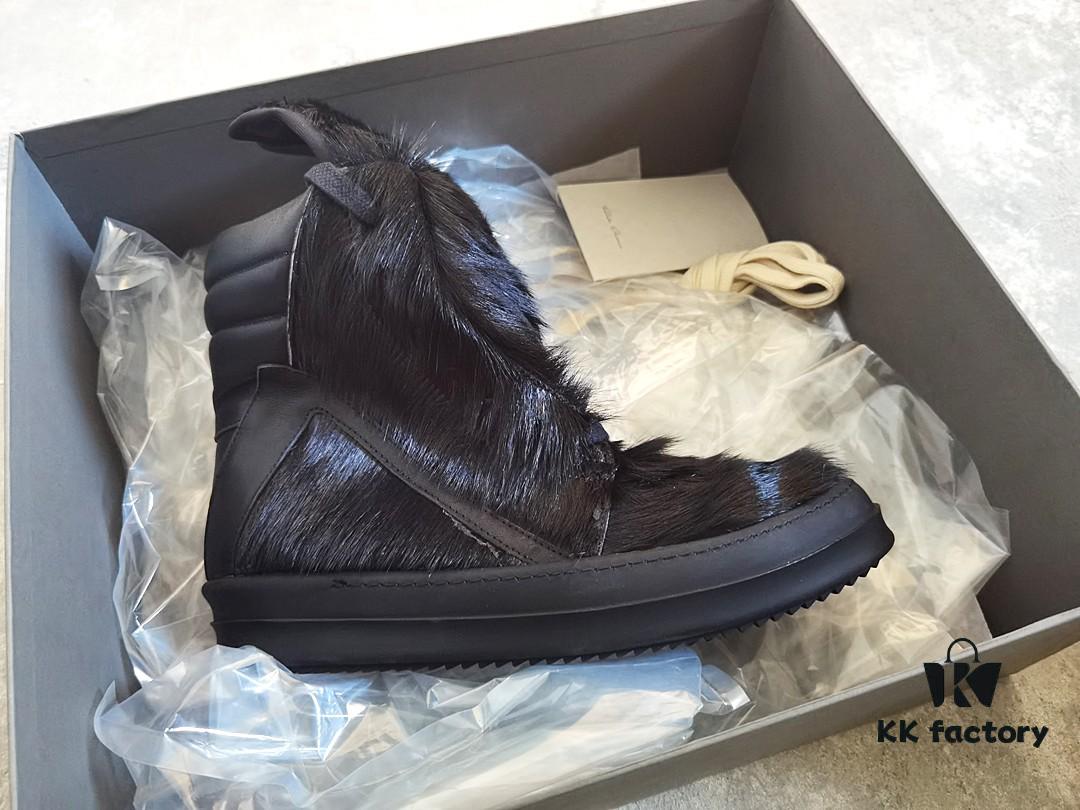 6930ef756e68136f4d9b387d Rick Owens Black Horsehair Inverted Triangle Design