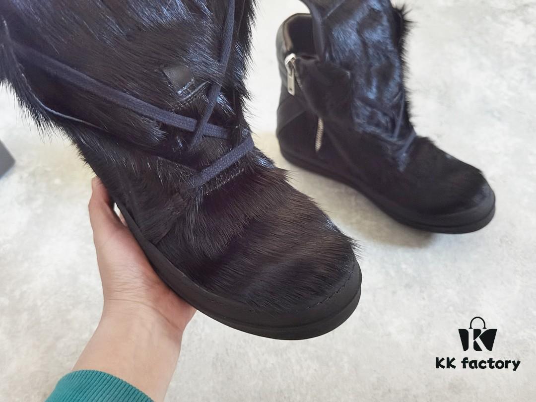 6930ef766e68136f4d9b387f Rick Owens Black Horsehair Inverted Triangle Design