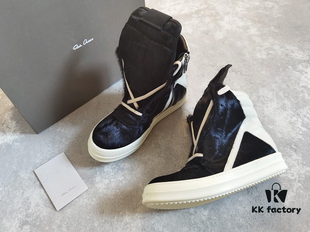 6930ef7f6e68136f4d9b388d Rick Owens White Inverted Triangle Black Horse Hair