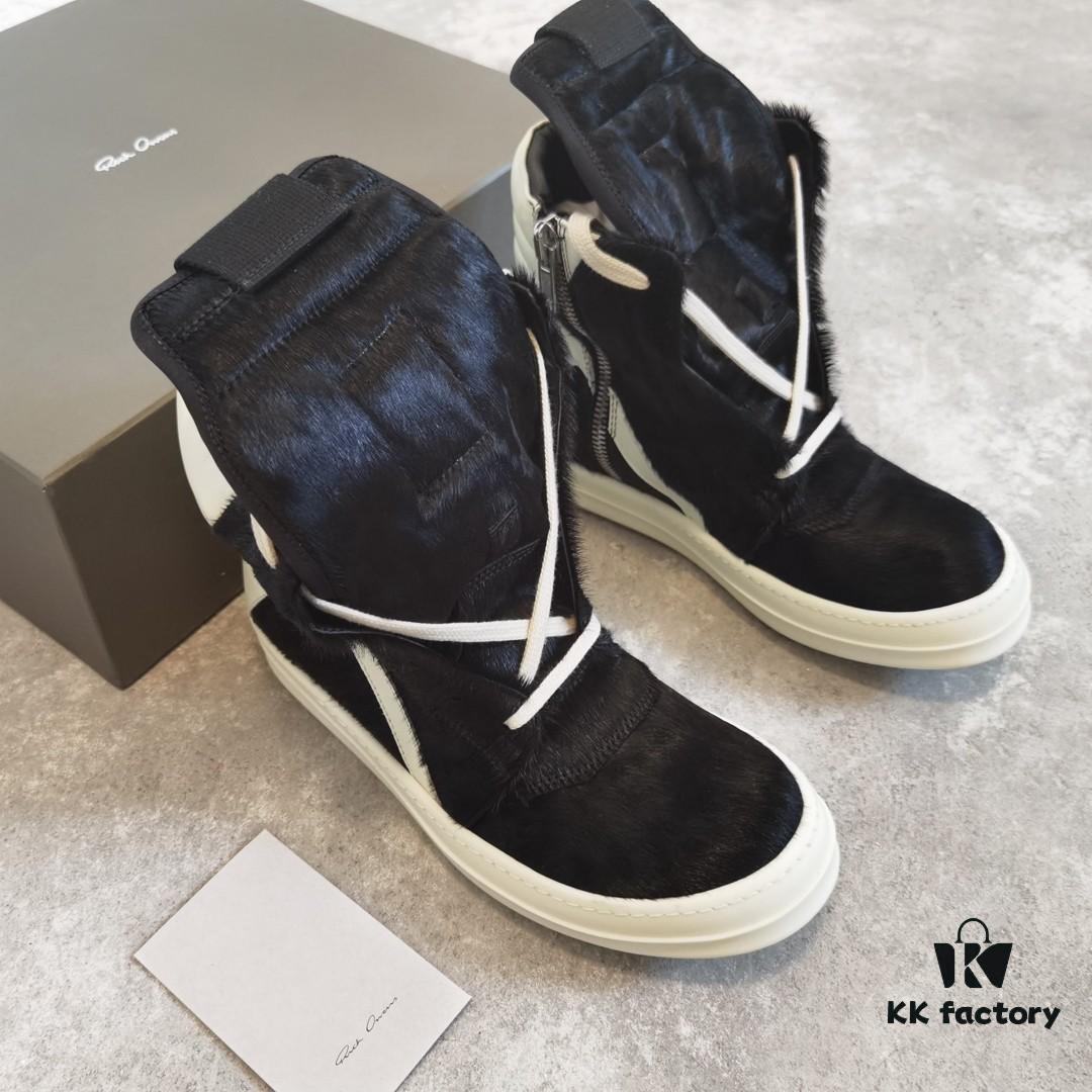 6930ef7f6e68136f4d9b388e Rick Owens White Inverted Triangle Black Horse Hair