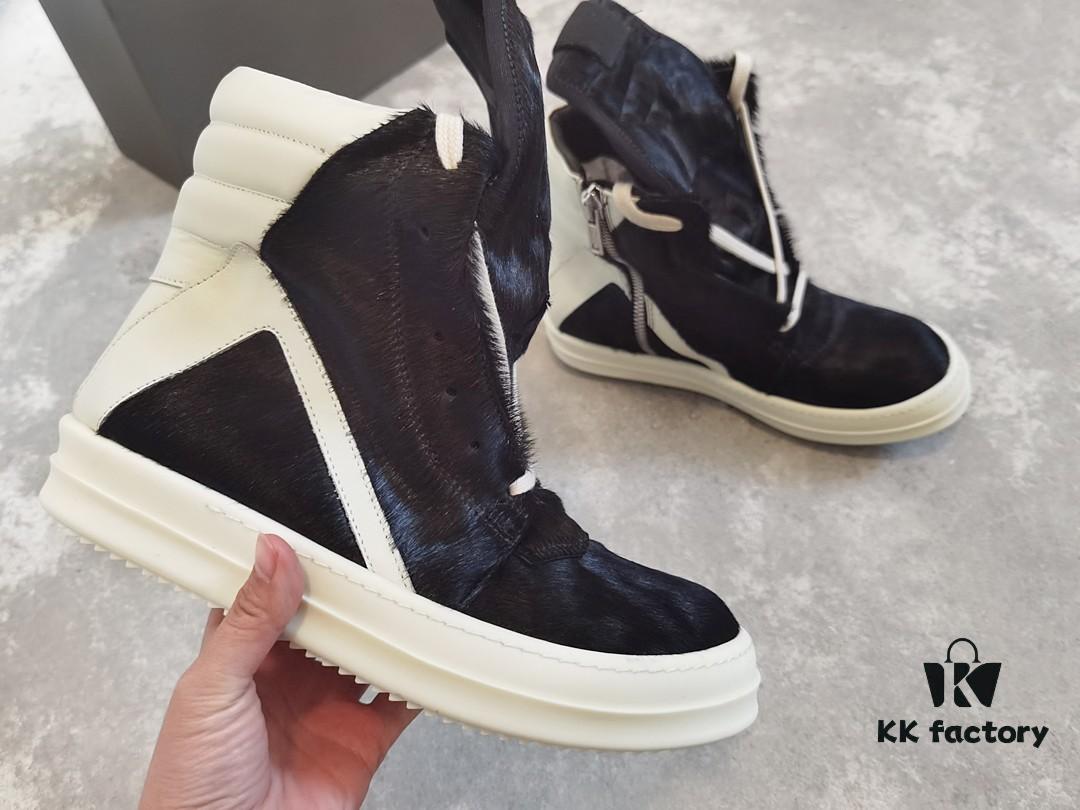 6930ef8f6e68136f4d9b38a5 Rick Owens White Inverted Triangle Black Horse Hair