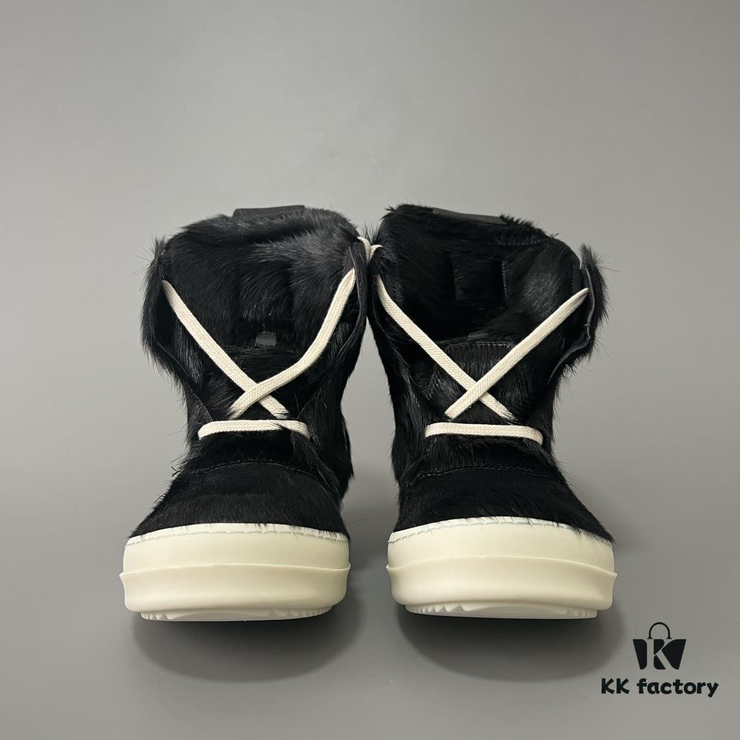 6930ef976e68136f4d9b38af Rick Owens Horsehair Black and White Inverted Triangle