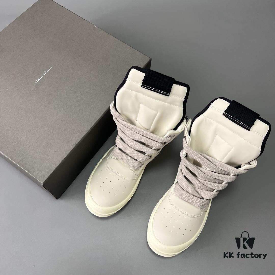 Rick Owens White Inverted Triangle Chunky Sole Shoes