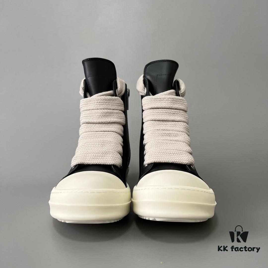 6930efac6e68136f4d9b38cb Rick Owens 2022 New Arrival Chunky Lace Series - Mainline Black High-Top Leather Lace-Up Shoes