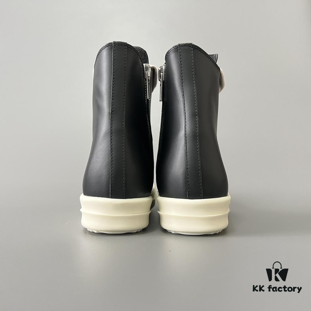 6930efac6e68136f4d9b38ce Rick Owens 2022 New Arrival Chunky Lace Series - Mainline Black High-Top Leather Lace-Up Shoes