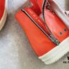 Rick Owens 2022 New Chunky Lace Series - Mainline Orange High-Top Leather Lace-Up Shoes