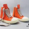 Rick Owens 2022 New Chunky Lace Series - Mainline Orange High-Top Leather Lace-Up Shoes