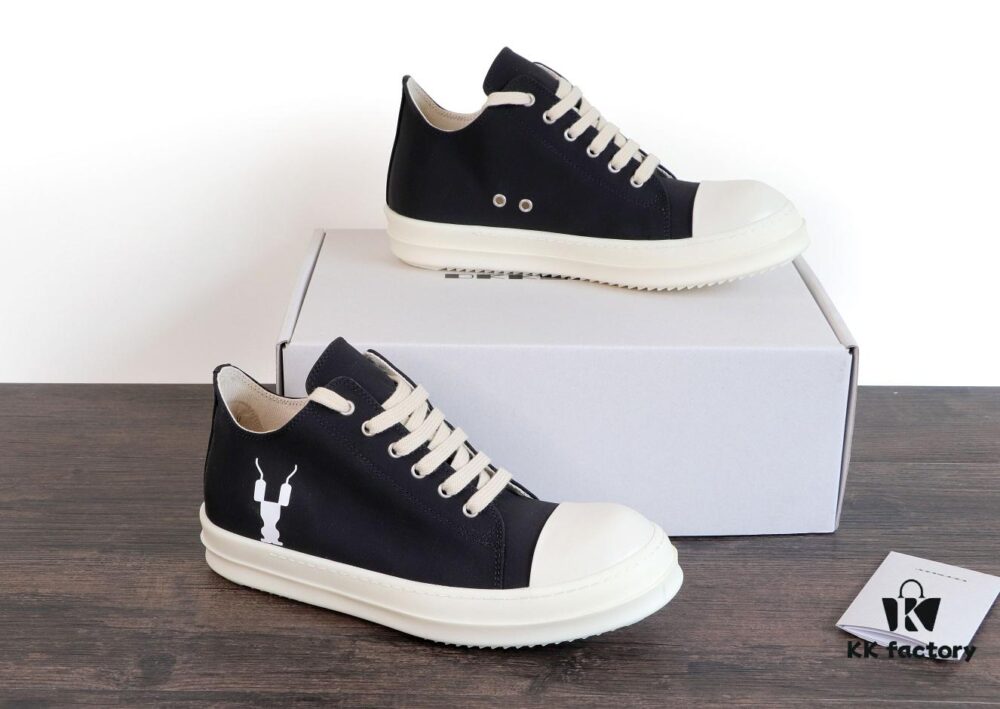 6930efe26e68136f4d9b3913 Rick Owens DRKSHDW Textured Low-Top Lace-Up with Logo Print (Note: Logo Only on Right Foot)