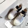 6930efe86e68136f4d9b391d Rick Owens DRKSHDW Low-Top Canvas Gray Pleated Shoes