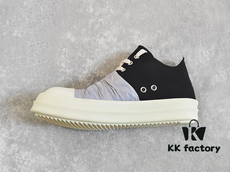 6930efea6e68136f4d9b3920 Rick Owens DRKSHDW Low-Top Canvas Gray Pleated Shoes