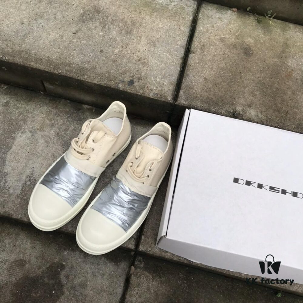 6930efef6e68136f4d9b3927 Rick Owens DRKSHDW Low-top Canvas Silver Pleated