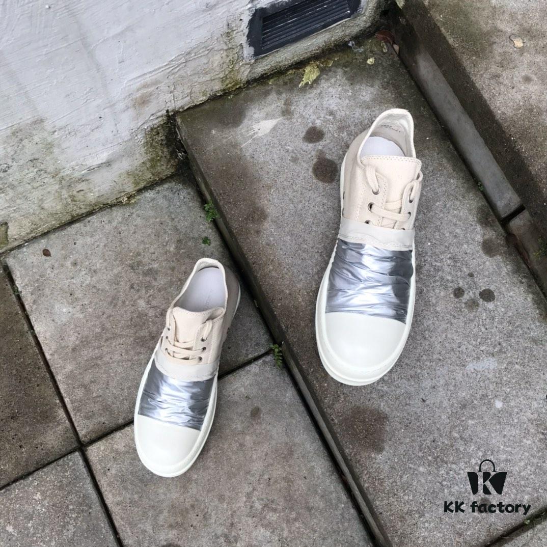 Rick Owens DRKSHDW Low-top Canvas Silver Pleated