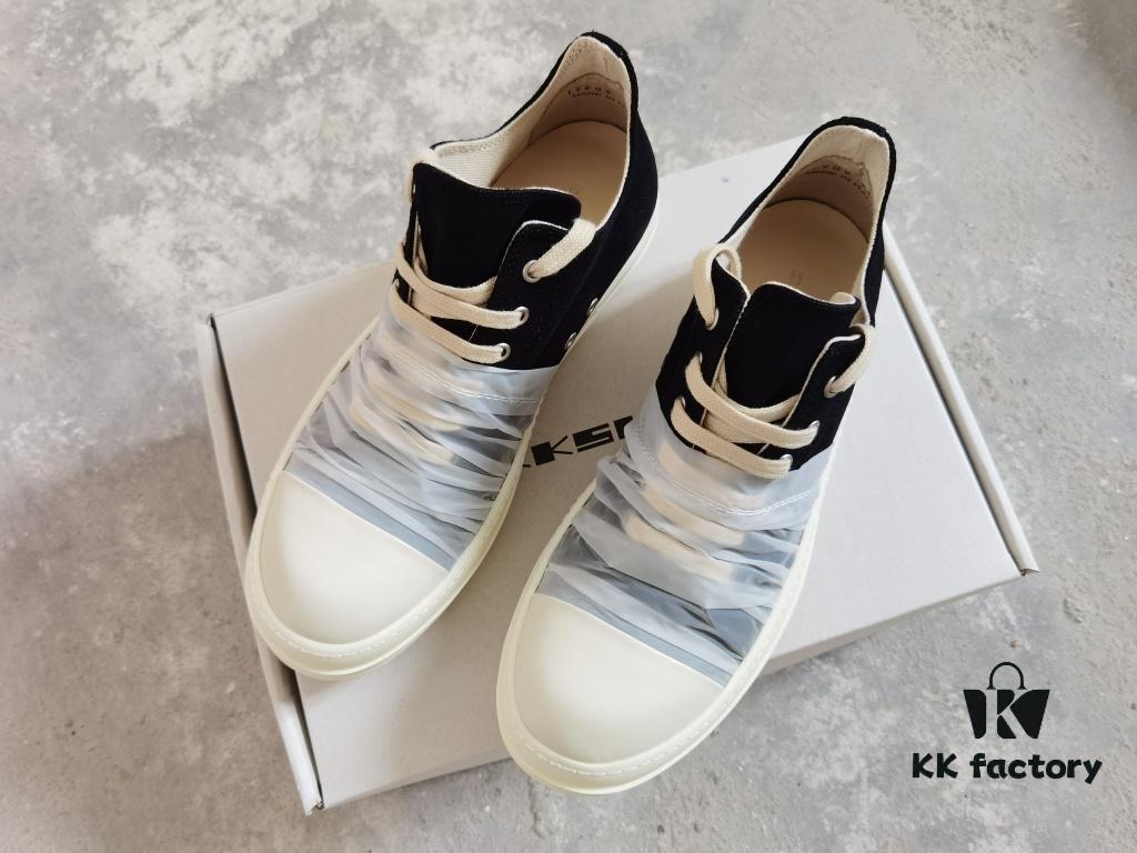 6930eff46e68136f4d9b392d Rick Owens DRKSHDW High-Top Canvas White Crinkle