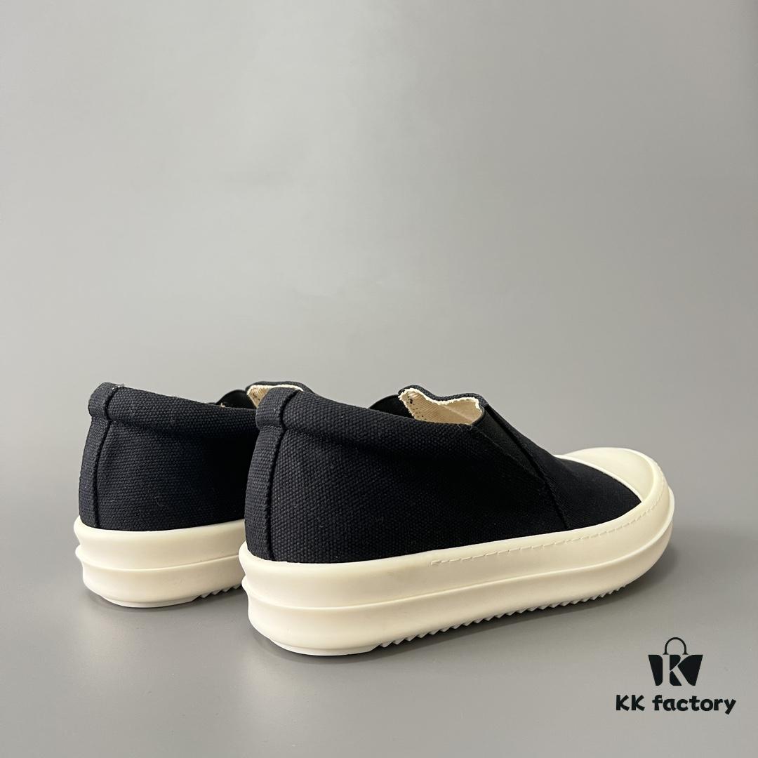 6930effc6e68136f4d9b3937 Rick Owens DRKSHDW Classic Canvas Low-top Lace-up Sneakers with White Tips