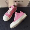 6930f0046e68136f4d9b393e Rick Owens DRKSHDW Pink Canvas Low-top Lace-up Sneakers with Heel Logo