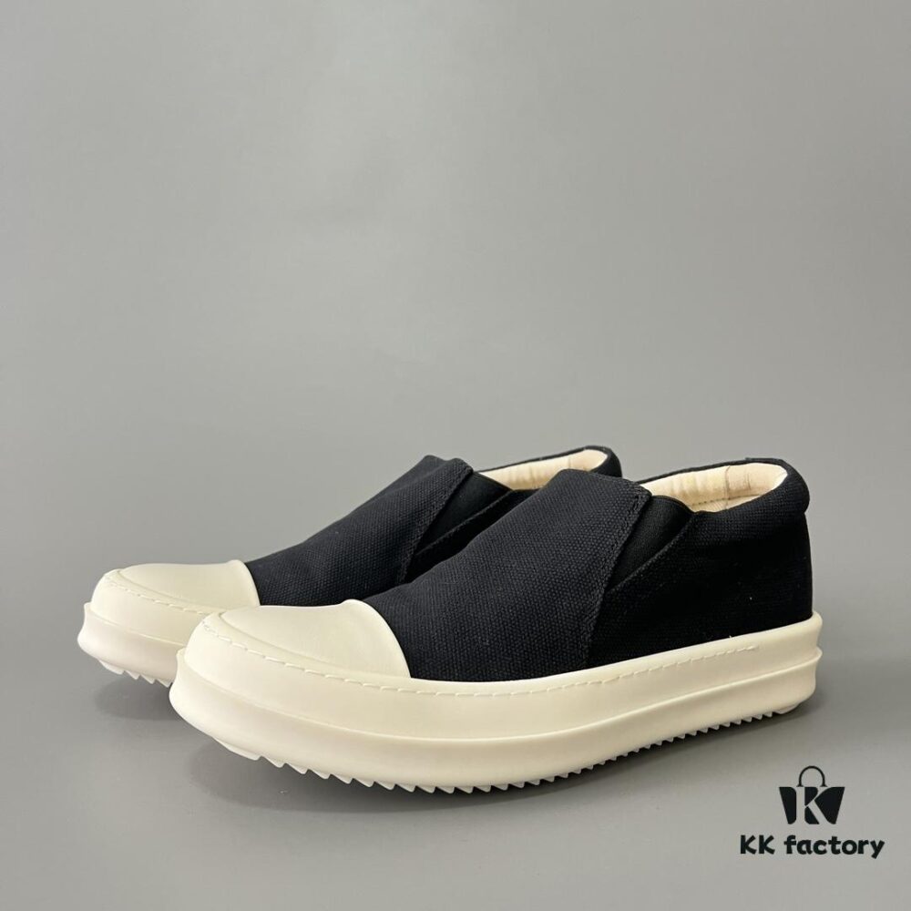 6930f00a6e68136f4d9b3944 Rick Owens DRKSHDW Classic Canvas Low-top Lace-up Sneakers with White Tips