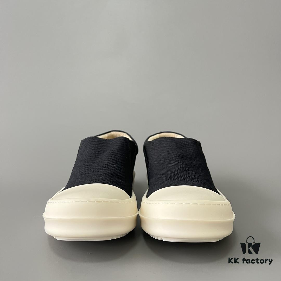 6930f00c6e68136f4d9b3947 Rick Owens DRKSHDW Classic Canvas Low-top Lace-up Sneakers with White Tips