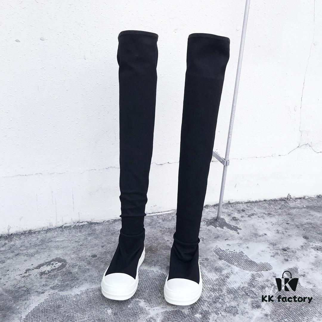 6930f00e6e68136f4d9b3948 Rick Owens DRKSHDW Elastic Canvas Over-the-Knee Boots