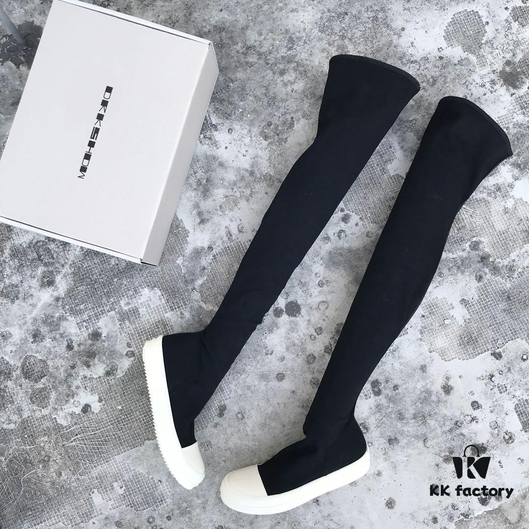 6930f00f6e68136f4d9b3949 Rick Owens DRKSHDW Elastic Canvas Over-the-Knee Boots