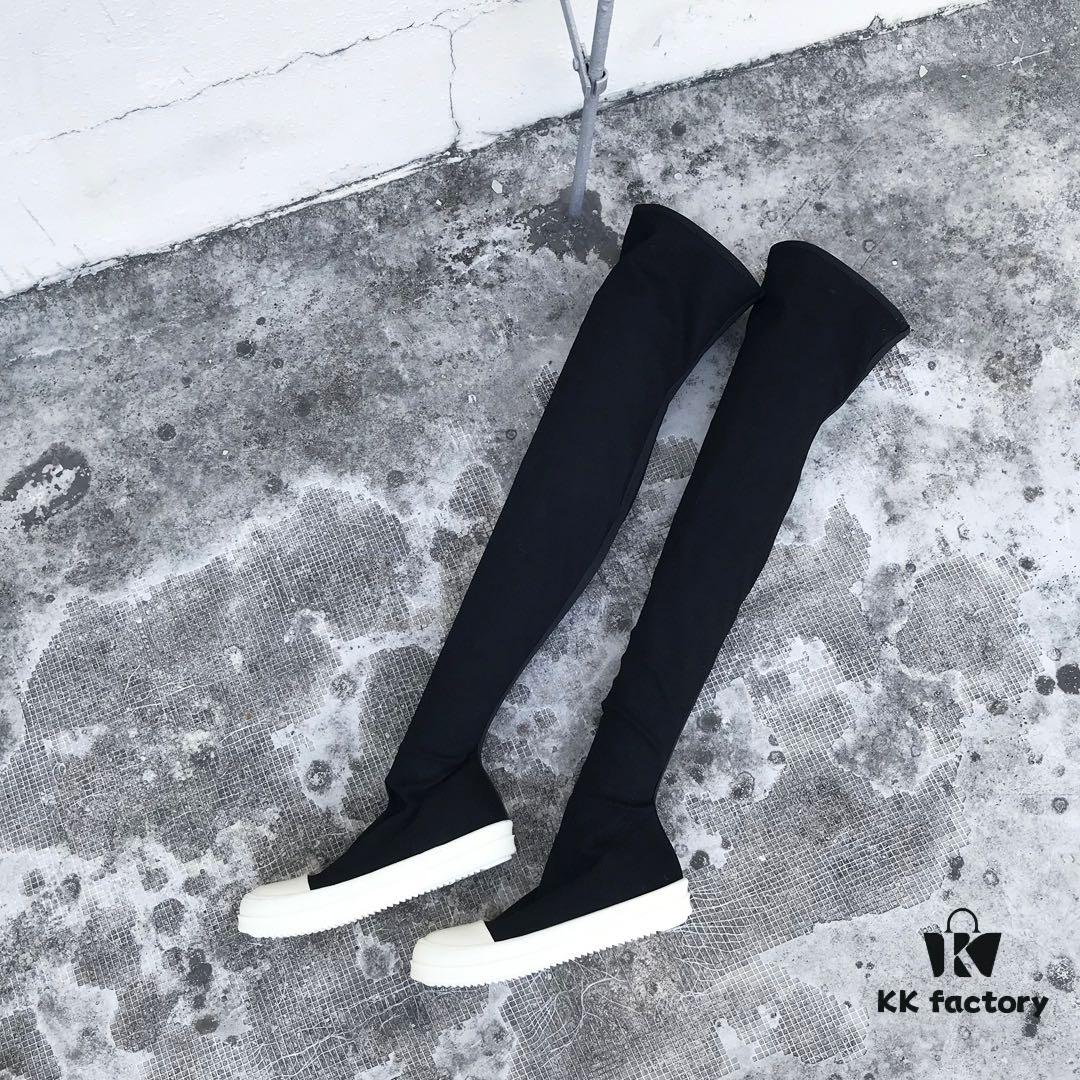 6930f00f6e68136f4d9b394a Rick Owens DRKSHDW Elastic Canvas Over-the-Knee Boots