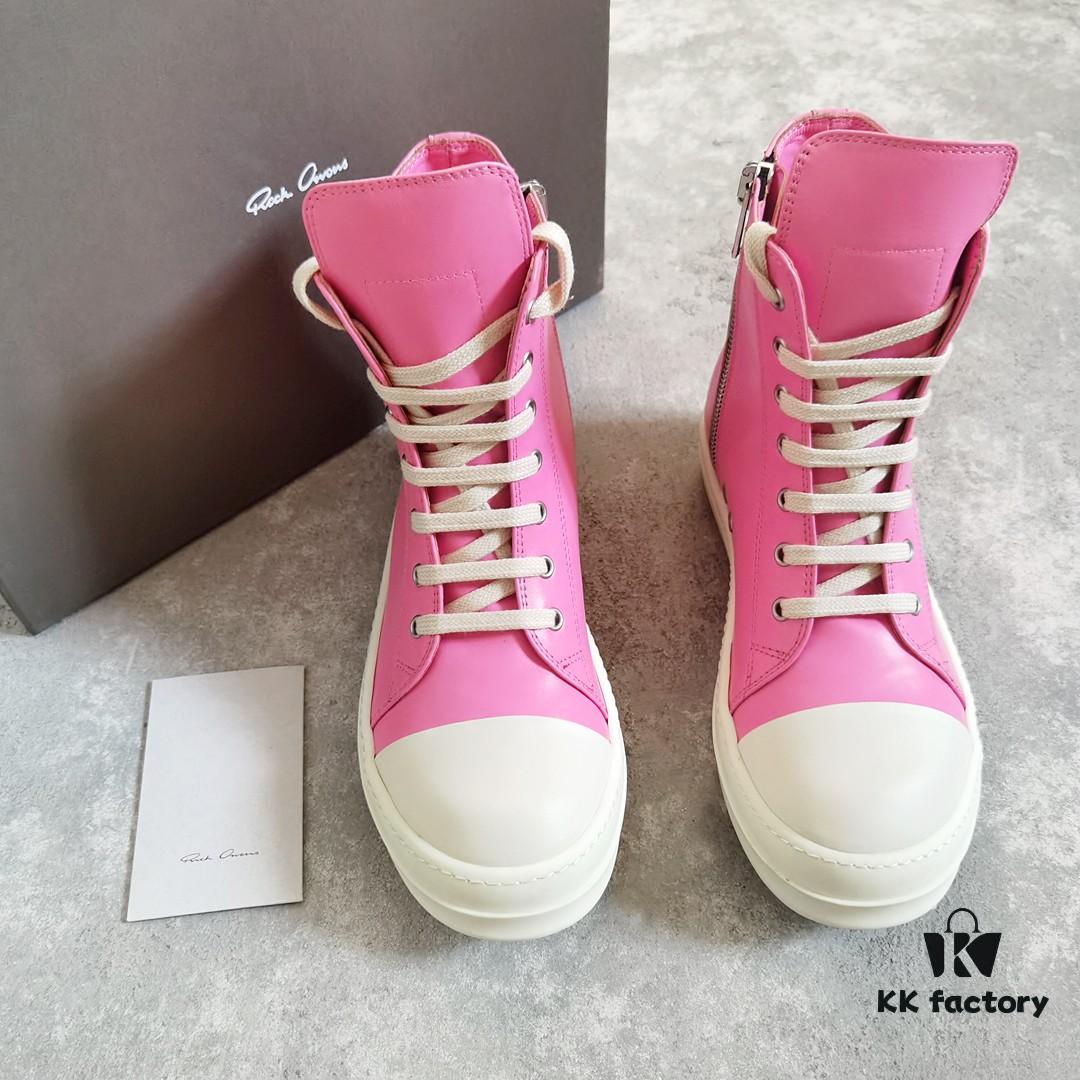 6930f0146e68136f4d9b3950 Rick Owens Pink High-Top Leather Converse Style Shoes
