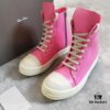6930f0156e68136f4d9b3952 Rick Owens Pink High-Top Leather Converse Style Shoes