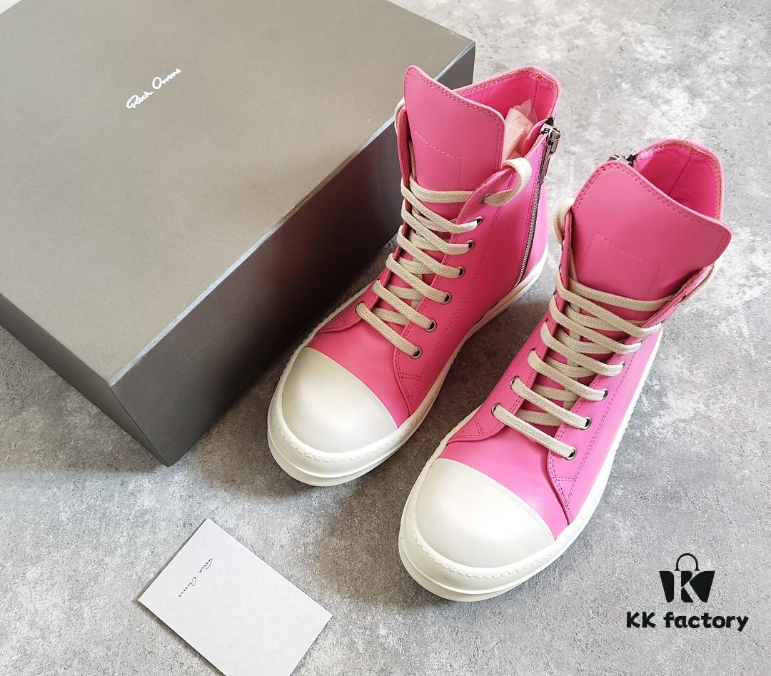 6930f0156e68136f4d9b3953 Rick Owens Pink High-Top Leather Converse Style Shoes