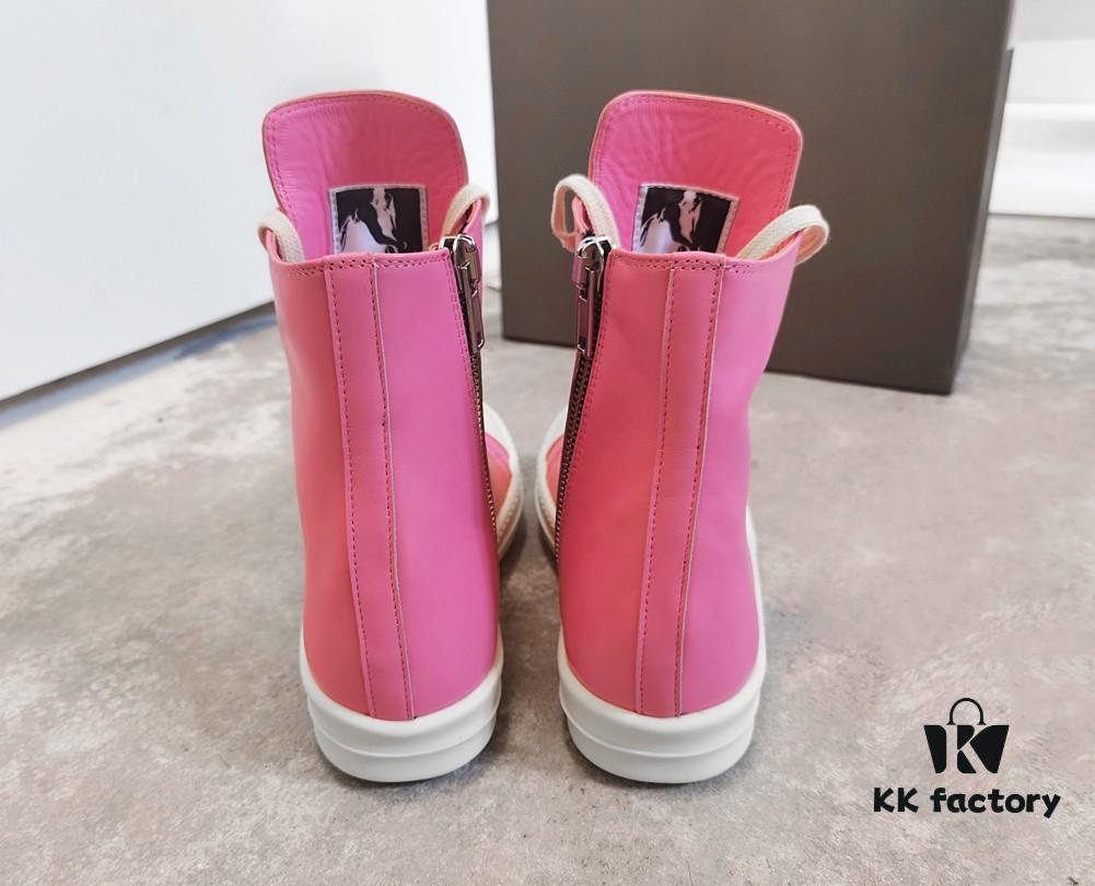 6930f0186e68136f4d9b3957 Rick Owens Pink High-Top Leather Converse Style Shoes