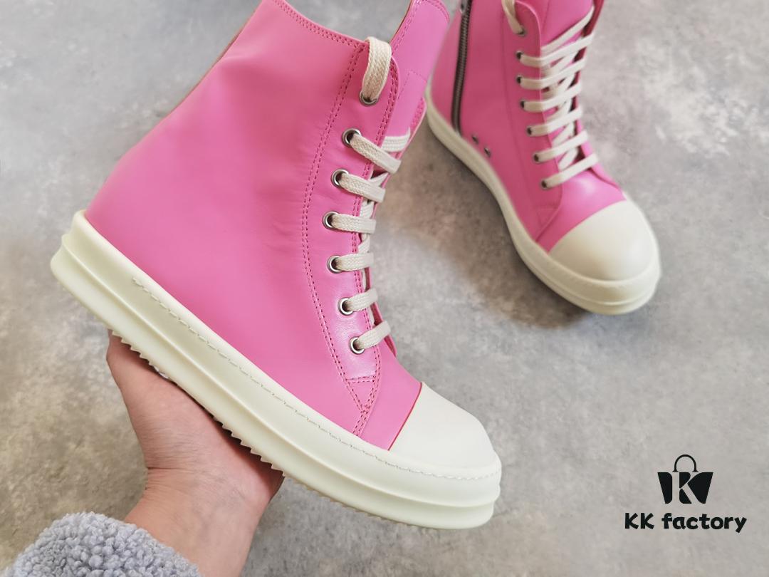 6930f0196e68136f4d9b3958 Rick Owens Pink High-Top Leather Converse Style Shoes