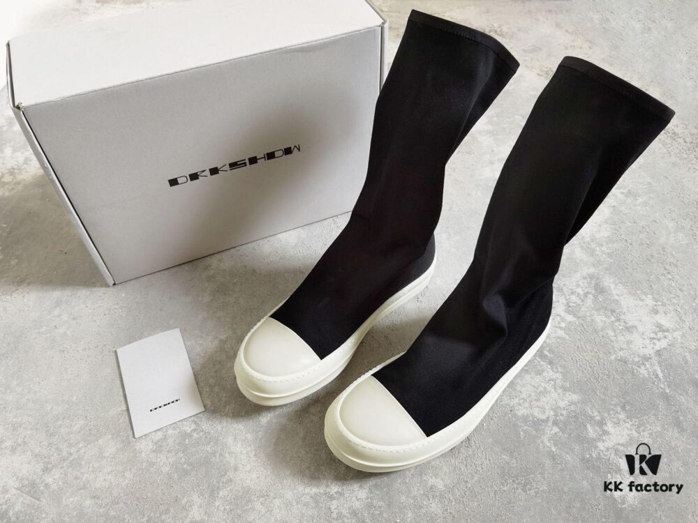 6930f0196e68136f4d9b3959 Rick Owens DRKSHDW Elastic Canvas Low-Top Boots