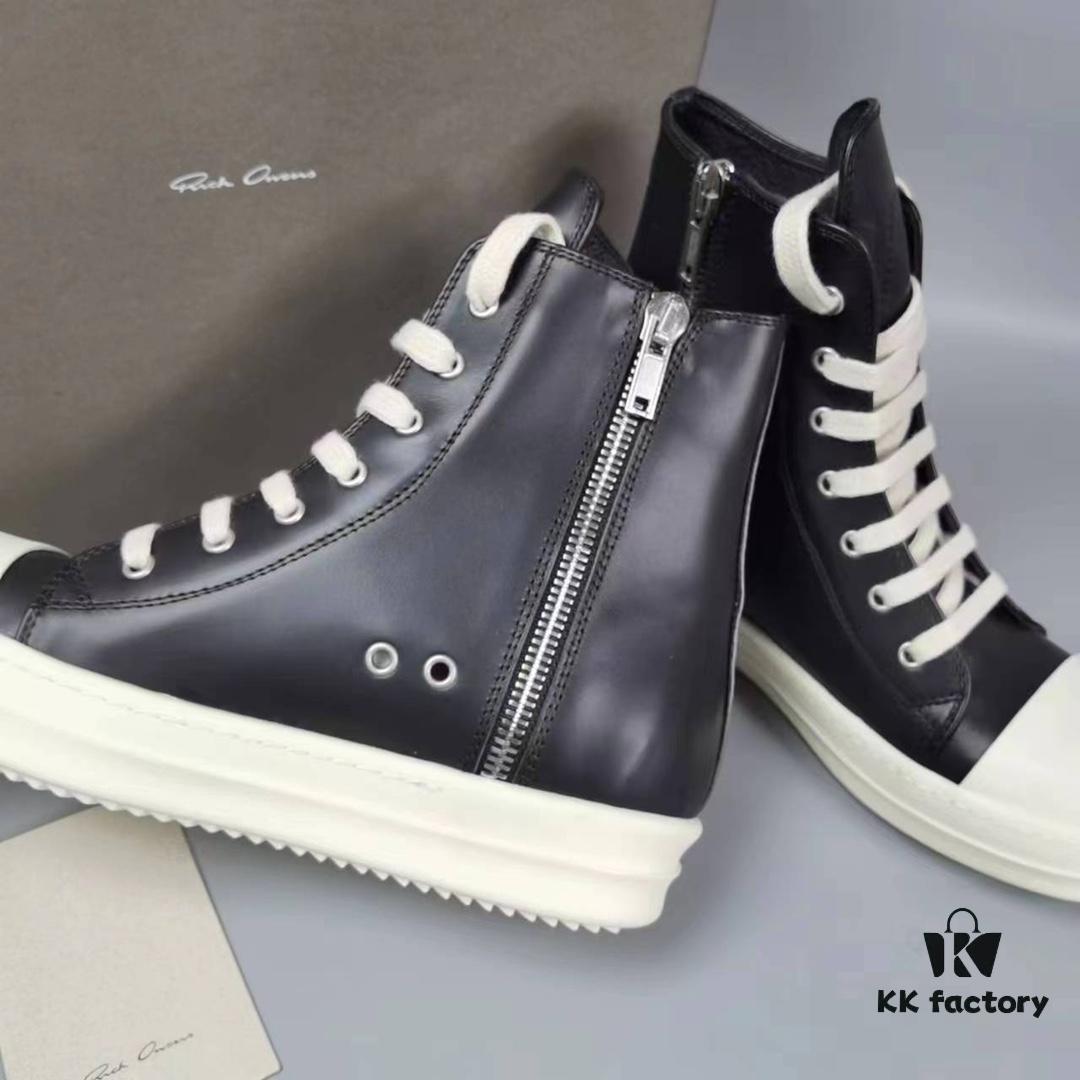 Rick Owens High-Top Lace-Up Leather Converse