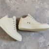6930f02d6e68136f4d9b397a Top-tier Rick Owens Style All-white Leather Low-top Lace-up Shoes