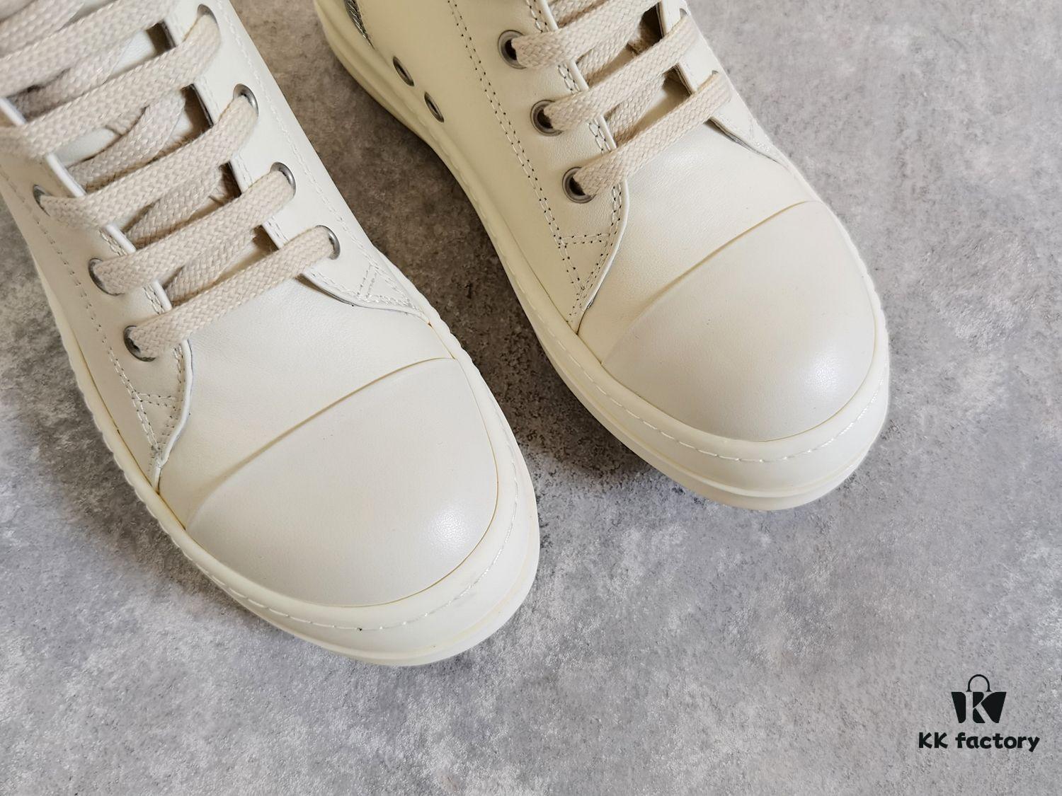 6930f0336e68136f4d9b3984 Rick Owens White Full-Grain Calfskin High-Top Lace-Up Converse Style