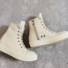 6930f0346e68136f4d9b3985 Rick Owens White Full-Grain Calfskin High-Top Lace-Up Converse Style