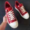 Rick Owens Deep Crimson Leather Low-top Shoes