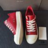 Rick Owens Deep Crimson Leather Low-top Shoes