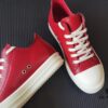 Rick Owens Deep Crimson Leather Low-top Shoes