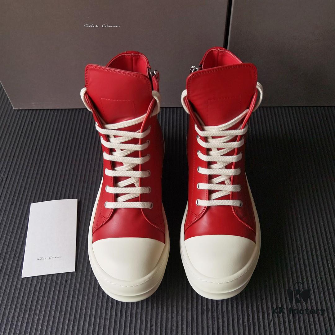 6930f0416e68136f4d9b3999 Rick Owens Deep Crimson Leather High-Top Converse Style Shoes