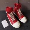 6930f0426e68136f4d9b399a Rick Owens Deep Crimson Leather High-Top Converse Style Shoes