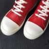 6930f0446e68136f4d9b399c Rick Owens Deep Crimson Leather High-Top Converse Style Shoes